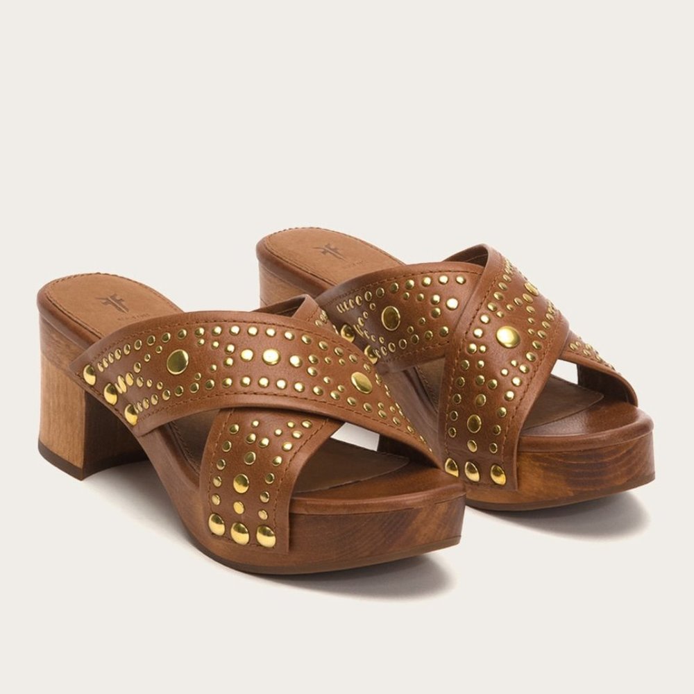 Frye Fiona Deco Slide, redwood, Sz 7.5